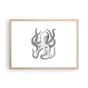 Poster in einem Rahmen aus heller Eiche - Mit den Wellen tanzen - 70x50 cm