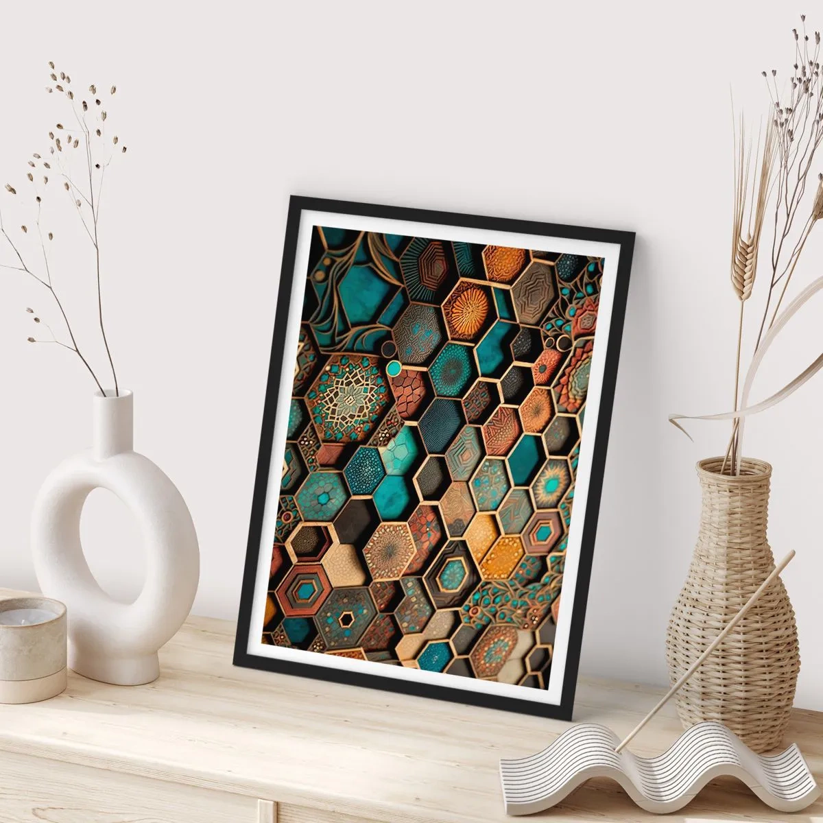 Poster in einem schwarzem Rahmen - Arabische Ornamente – Variation - 30x40 cm