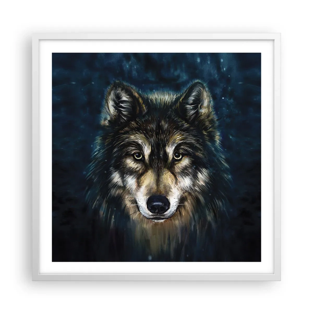 Poster in einem weißen Rahmen - Alpha? Und Omega - 60x60 cm