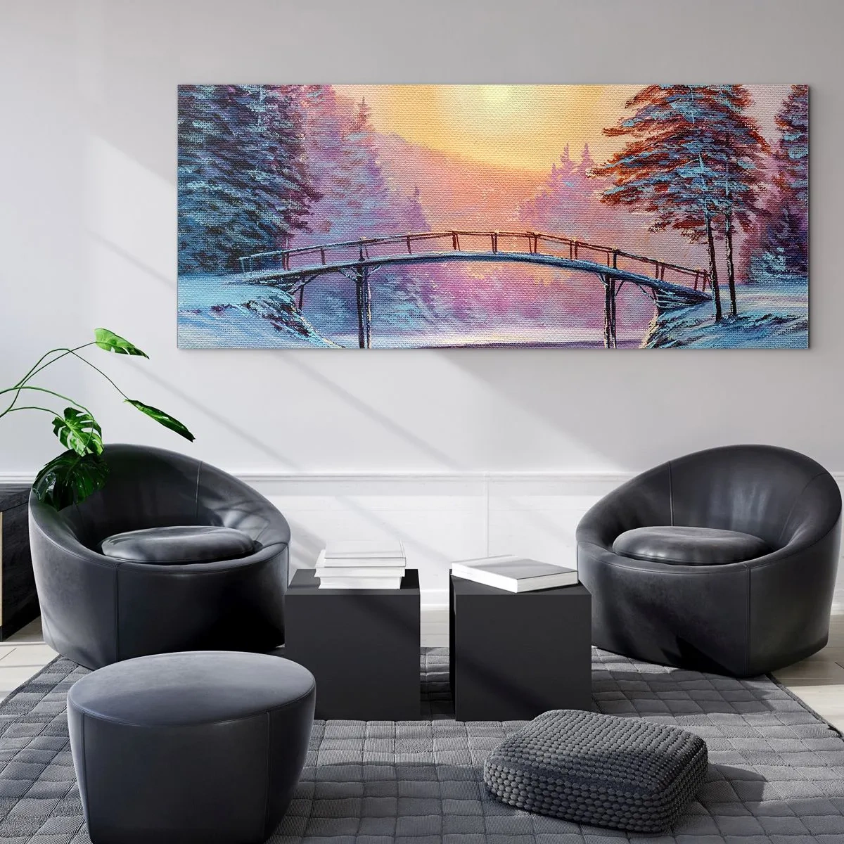 Glasbild - Bild auf glas - Vier Jahreszeiten - Winter - 100x40 cm
