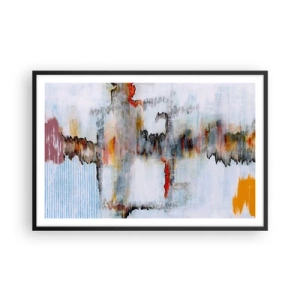 Poster in einem schwarzem Rahmen - Ein Stock auf dem Wasser - 91x61 cm