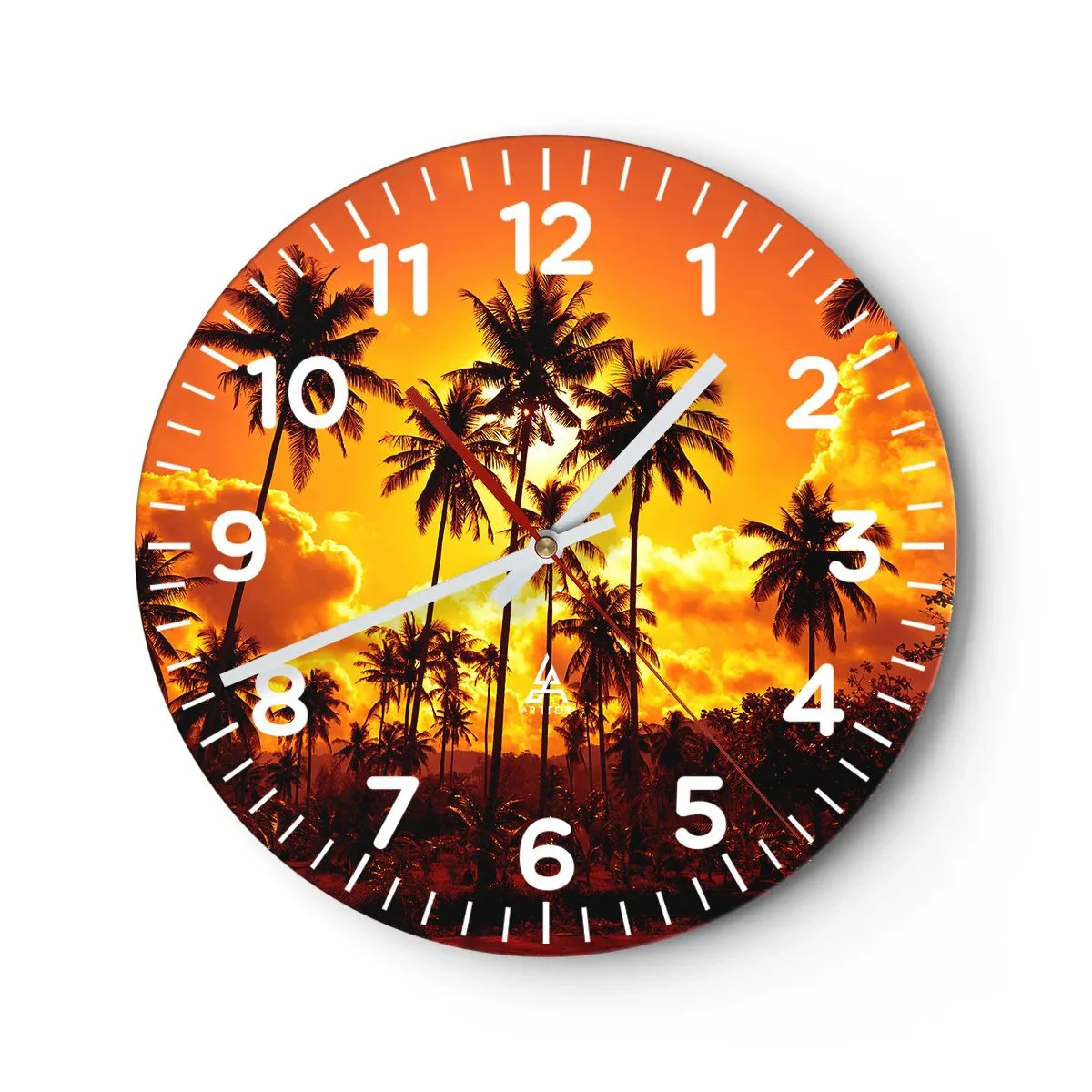 Wanduhr - Glasuhr - Berge brennen, Wälder brennen - 40x40 cm