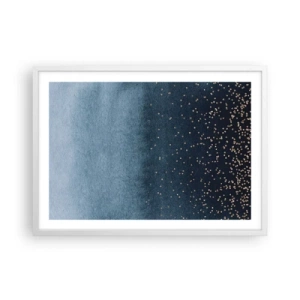 Poster in einem weißen Rahmen - Komposition - blaue Phasen - 70x50 cm