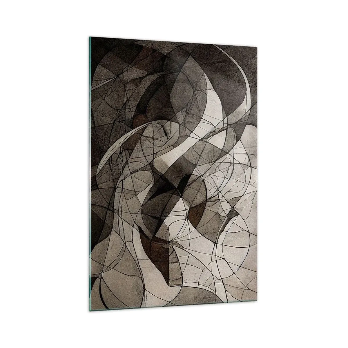 Glasbild - Bild auf glas - Abstraktes Muster in Braun- und Erdtönen - 70x100cm - Zirkulation von Erdfarben - Moderne Wanddekoration für Wohnzimmer und Schlafzimmer ARTTOR