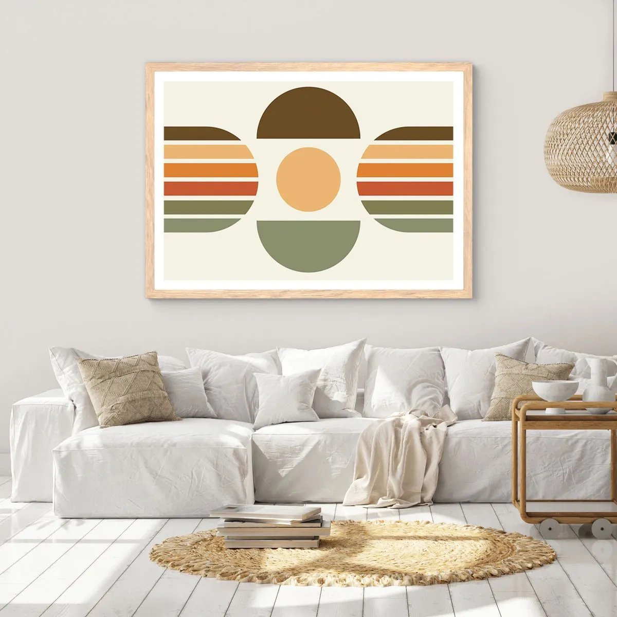 Poster in einem Rahmen aus heller Eiche - In Erdtönen - 100x70 cm