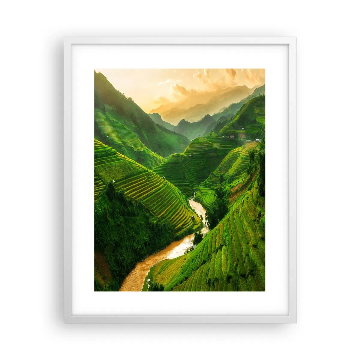 Poster in einem weißen Rahmen - Vietnamesisches Tal - 40x50 cm