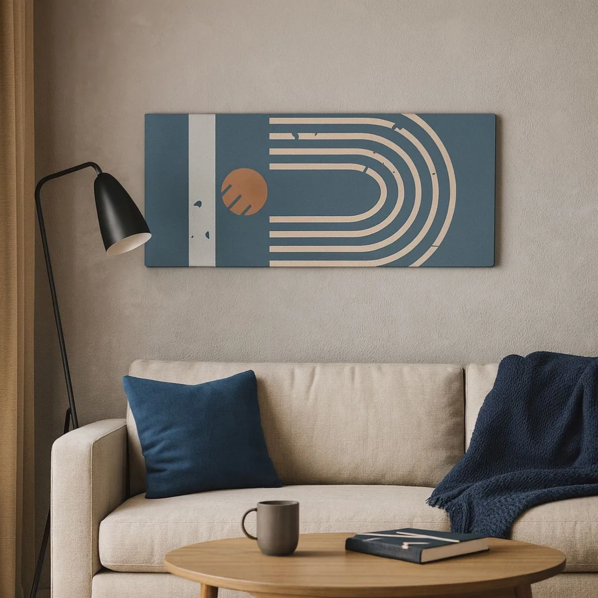 Bild auf Leinwand - Leinwandbild - Geometrie auf dem Granatapfel - 100x40 cm