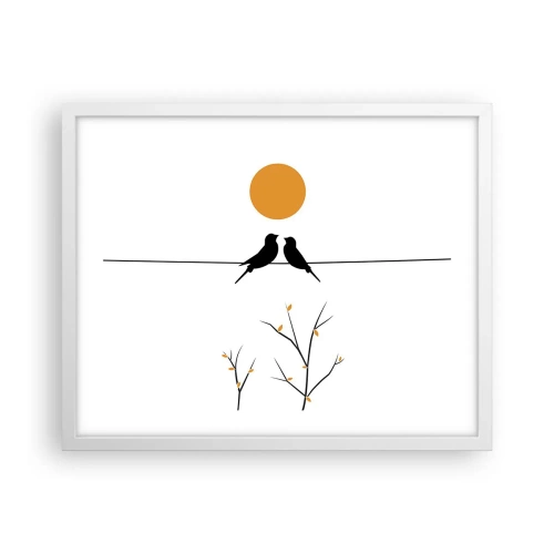 Poster in einem weißen Rahmen - Abend der Nachtigallen - 50x40 cm