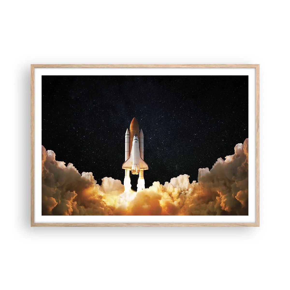 Poster in einem Rahmen aus heller Eiche - Ad Astra! - 100x70 cm
