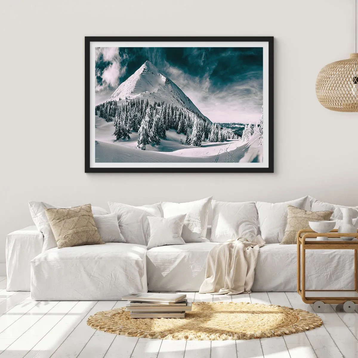 Poster in einem schwarzem Rahmen - Das Land aus Schnee und Eis - 50x40 cm