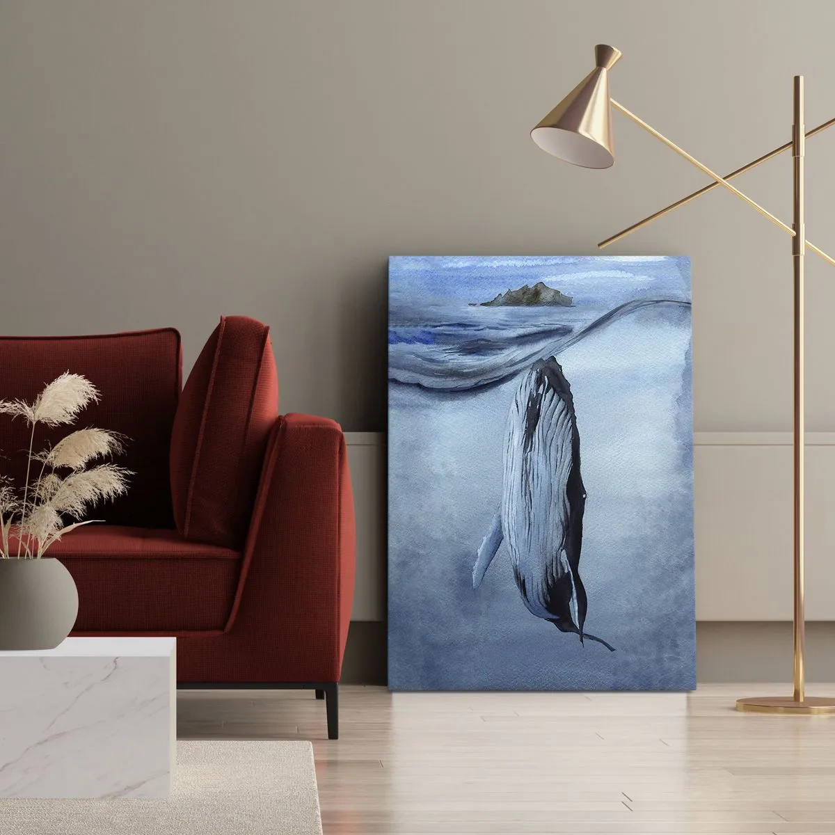 Bild auf Leinwand - Leinwandbild - Zwei Nordwelten - 45x80 cm