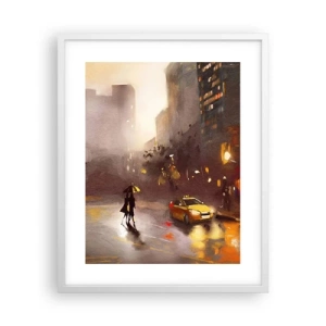 Poster in einem weißen Rahmen - Im Licht von New York - 40x50 cm