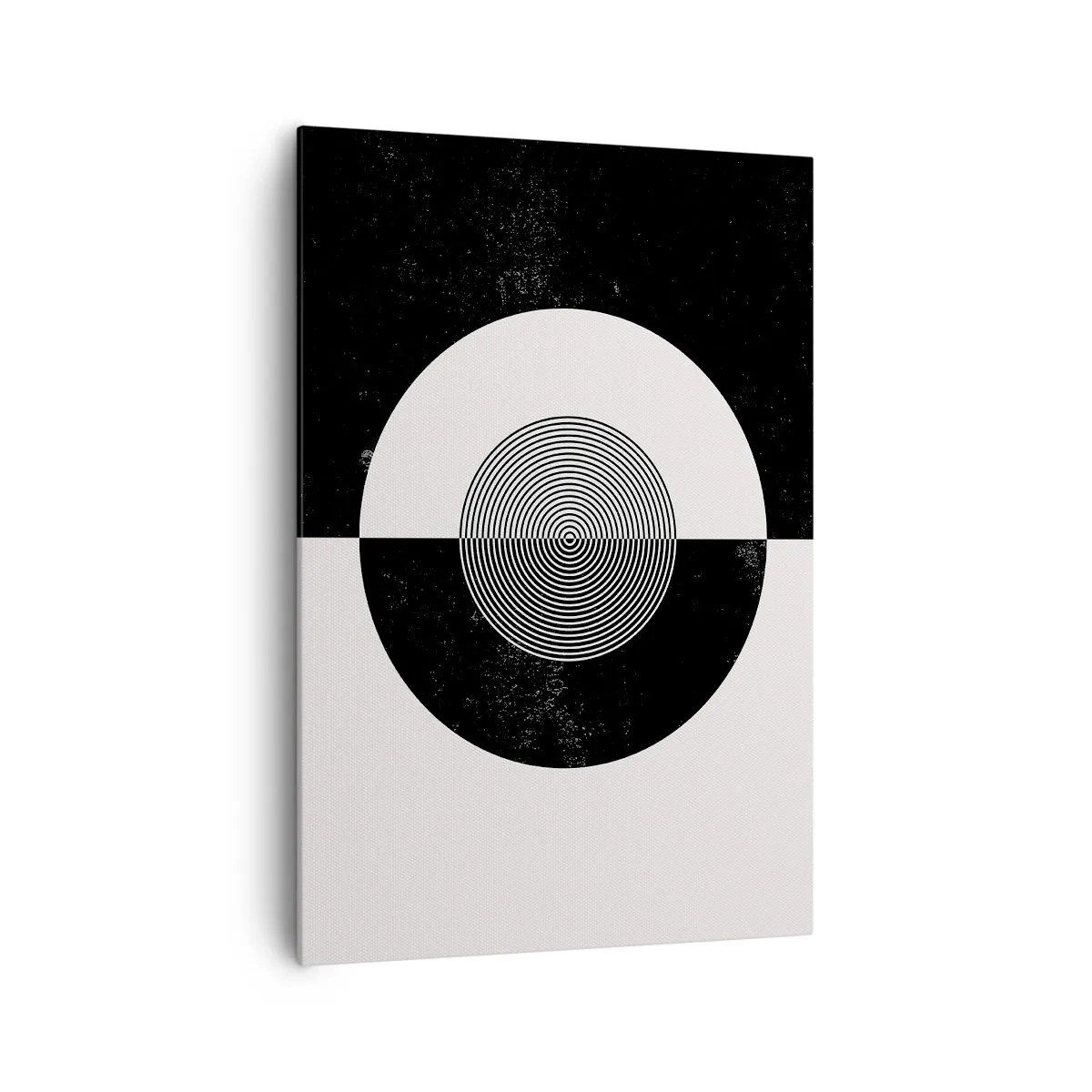 Bild auf Leinwand - Leinwandbild - Grafisches Muster in kontrastierendem Schwarz und Weiß - 70x100cm - Harmonie in Schwarz und Weiß - Moderne Wanddekoration für Wohnzimmer und Schlafzimmer ARTTOR