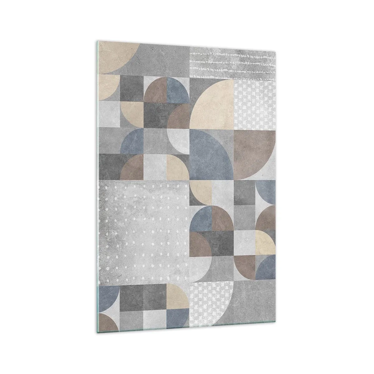 Glasbild - Bild auf glas - Geometrisches Muster in Pastelltönen - 70x100cm - Keramische Fantasie - Moderne Wanddekoration für Wohnzimmer und Schlafzimmer ARTTOR