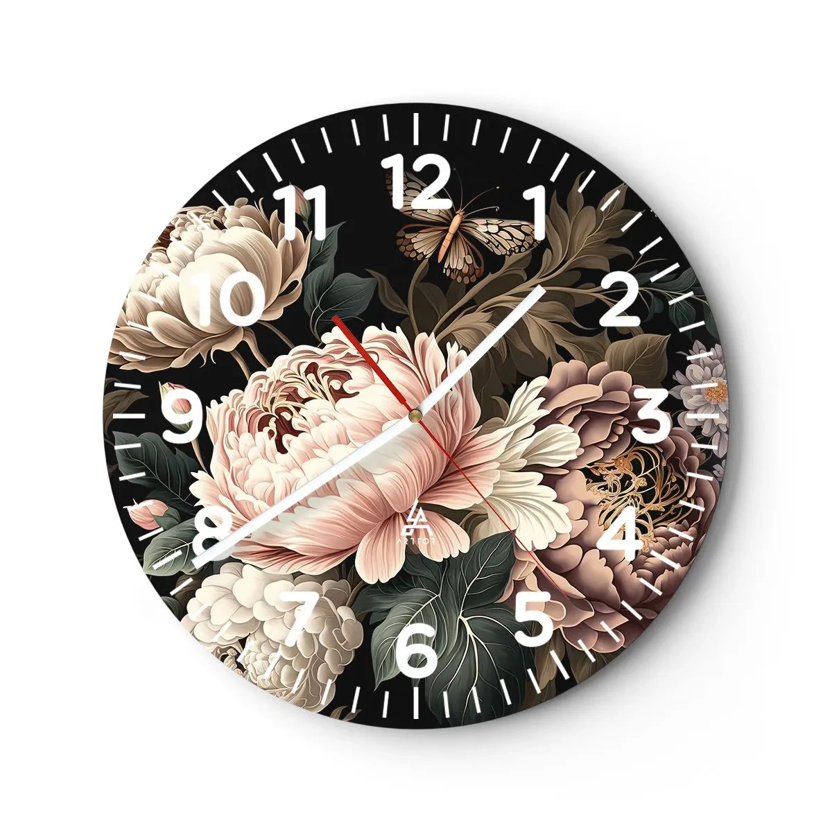 Wanduhr - Glasuhr - Im Barockstil - 40x40 cm