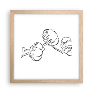 Poster in einem Rahmen aus heller Eiche - Baumwolldaunen - 30x30 cm