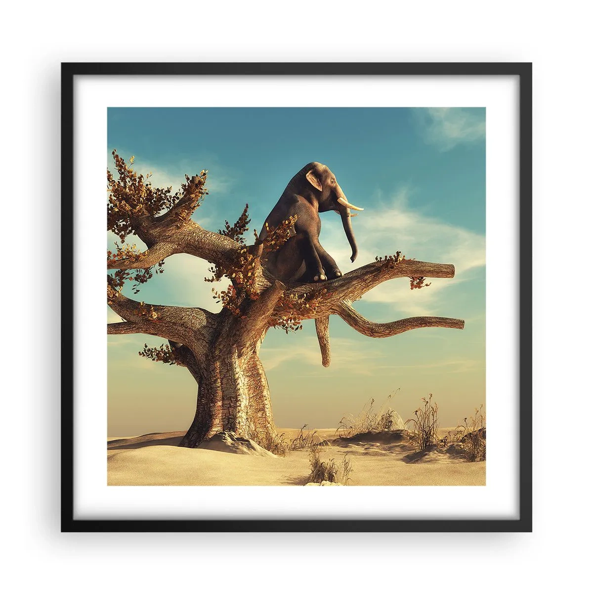 Poster in einem schwarzem Rahmen - Ein neuer Standpunkt - 50x50 cm