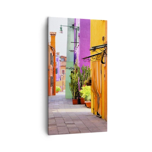 Bild auf Leinwand - Leinwandbild - Regenbogengasse - 45x80 cm