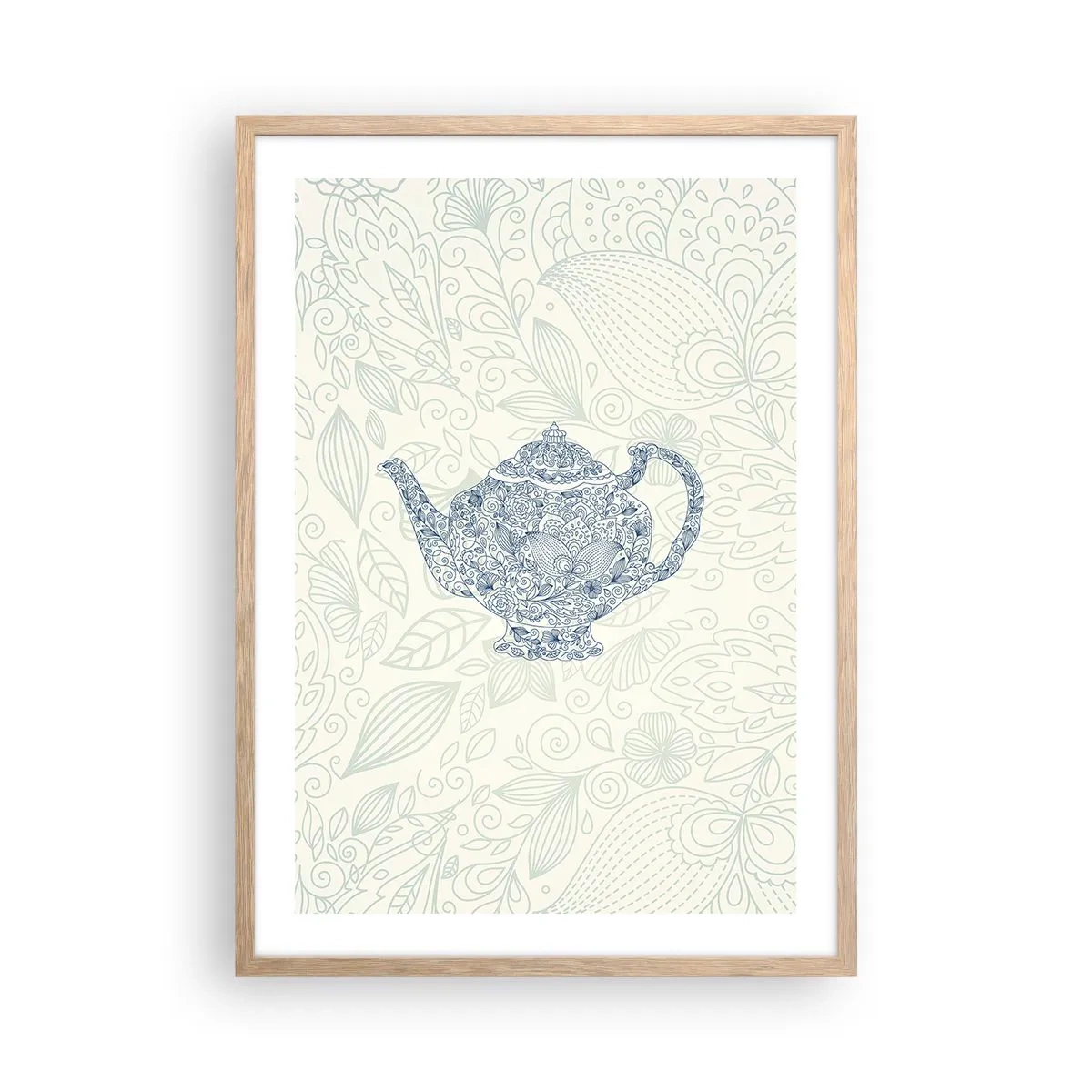 Poster in einem Rahmen aus heller Eiche - Tee-Charm - 50x70 cm