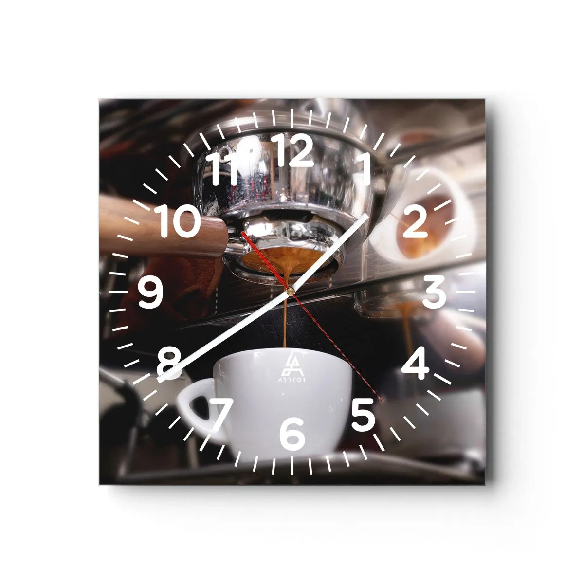Wanduhr - Glasuhr - Gute Zeit des Tages - 40x40 cm