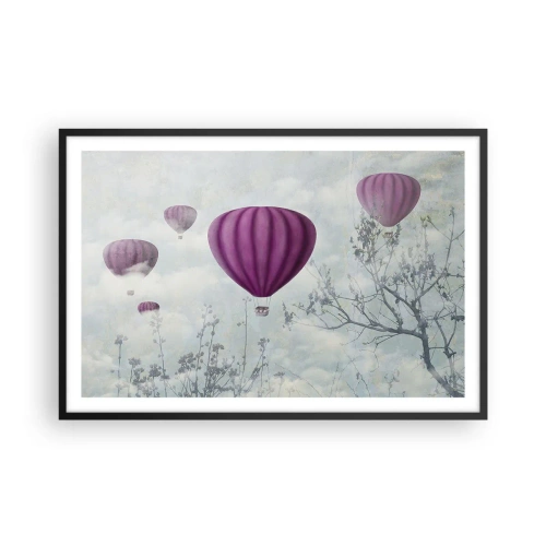 Poster in einem schwarzem Rahmen - Wie Schiffe am Himmel - 91x61 cm