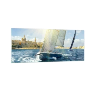 Glasbild - Bild auf glas - Es ist Zeit die Stadt zu verlassen - 100x40 cm