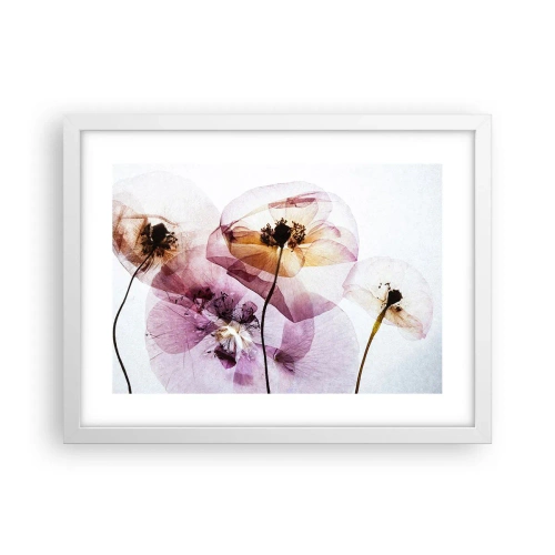 Poster in einem weißen Rahmen - Transparente Körperblumen - 40x30 cm