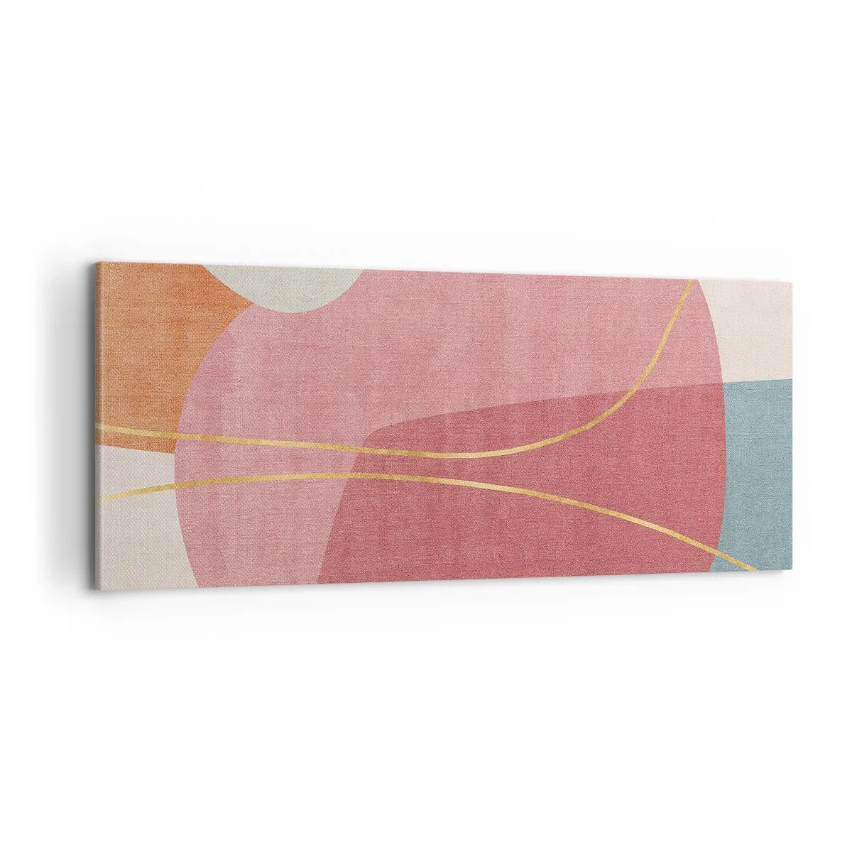 Bild auf Leinwand - Leinwandbild - Pastellkomposition mit Goldfaden - 100x40 cm