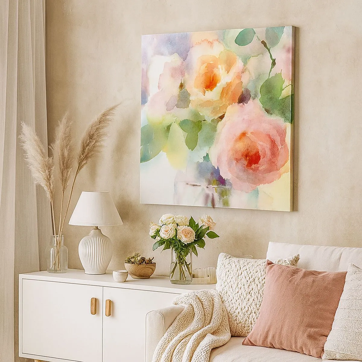 Bild auf Leinwand - Leinwandbild - Zart wie Aquarell - 30x30 cm