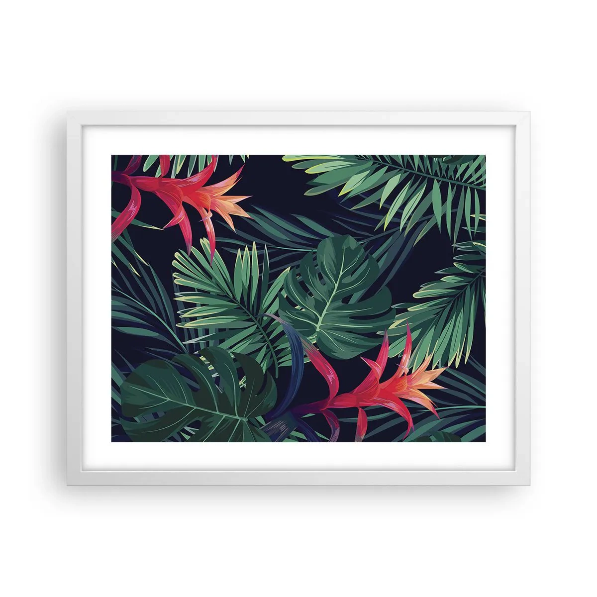 Poster in einem weißen Rahmen - Im Grünen in Flammen gehen - 50x40 cm