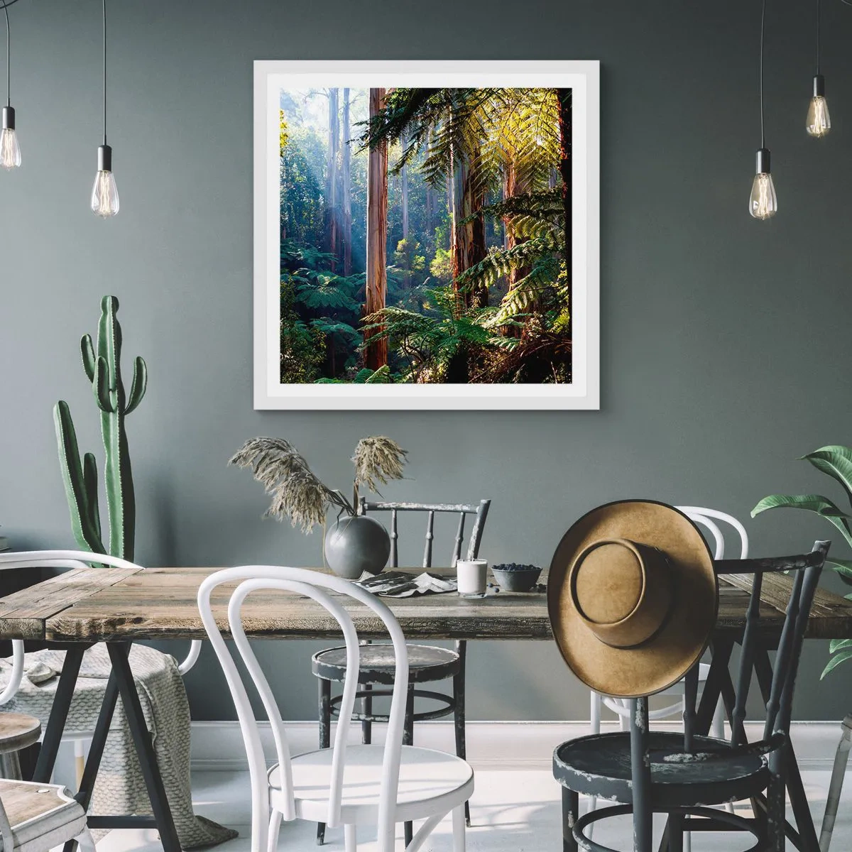 Poster in einem weißen Rahmen - Ein Waldmärchen - 50x50 cm