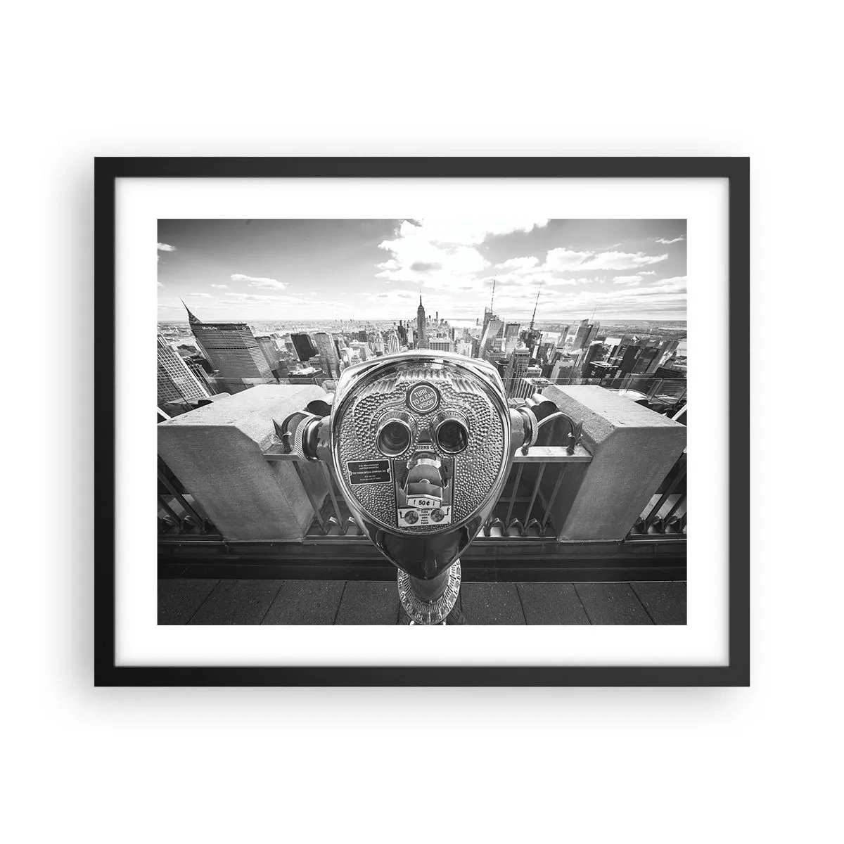 Poster in einem schwarzem Rahmen - Stadt über den Städten - 50x40 cm