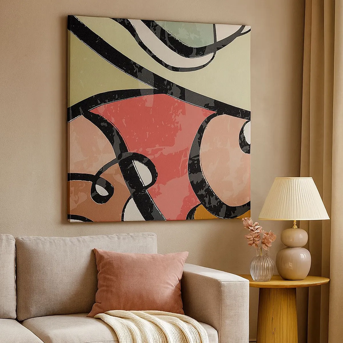 Bild auf Leinwand - Leinwandbild - Pirouetten unter Farben - 30x30 cm