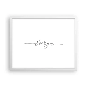 Poster in einem weißen Rahmen - Schwarz auf weiß - 50x40 cm