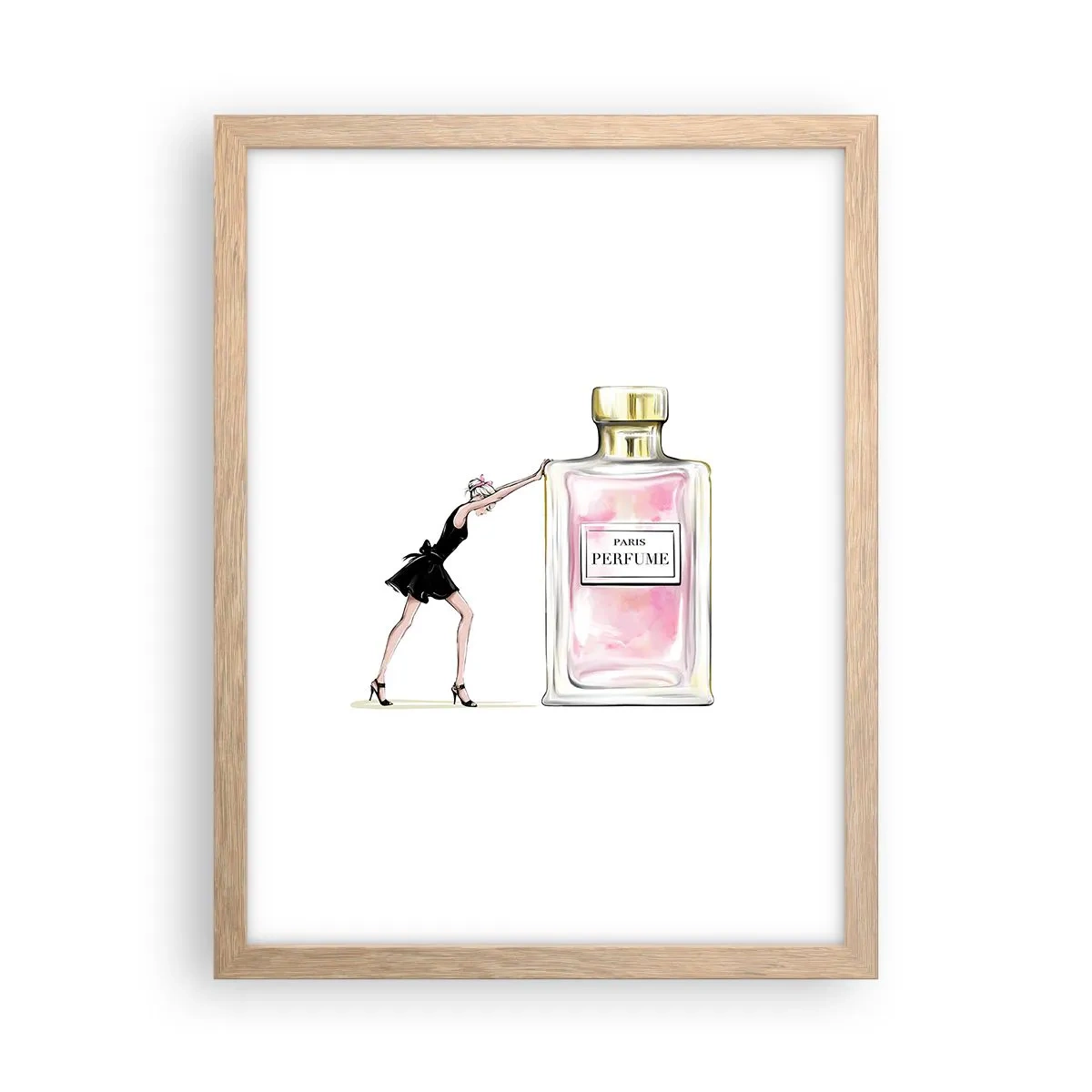 Poster in einem Rahmen aus heller Eiche - Essenz der Weiblichkeit - 30x40 cm