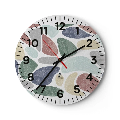 Wanduhr - Glasuhr - Mosaik aus pulverförmigen Farben - 30x30 cm