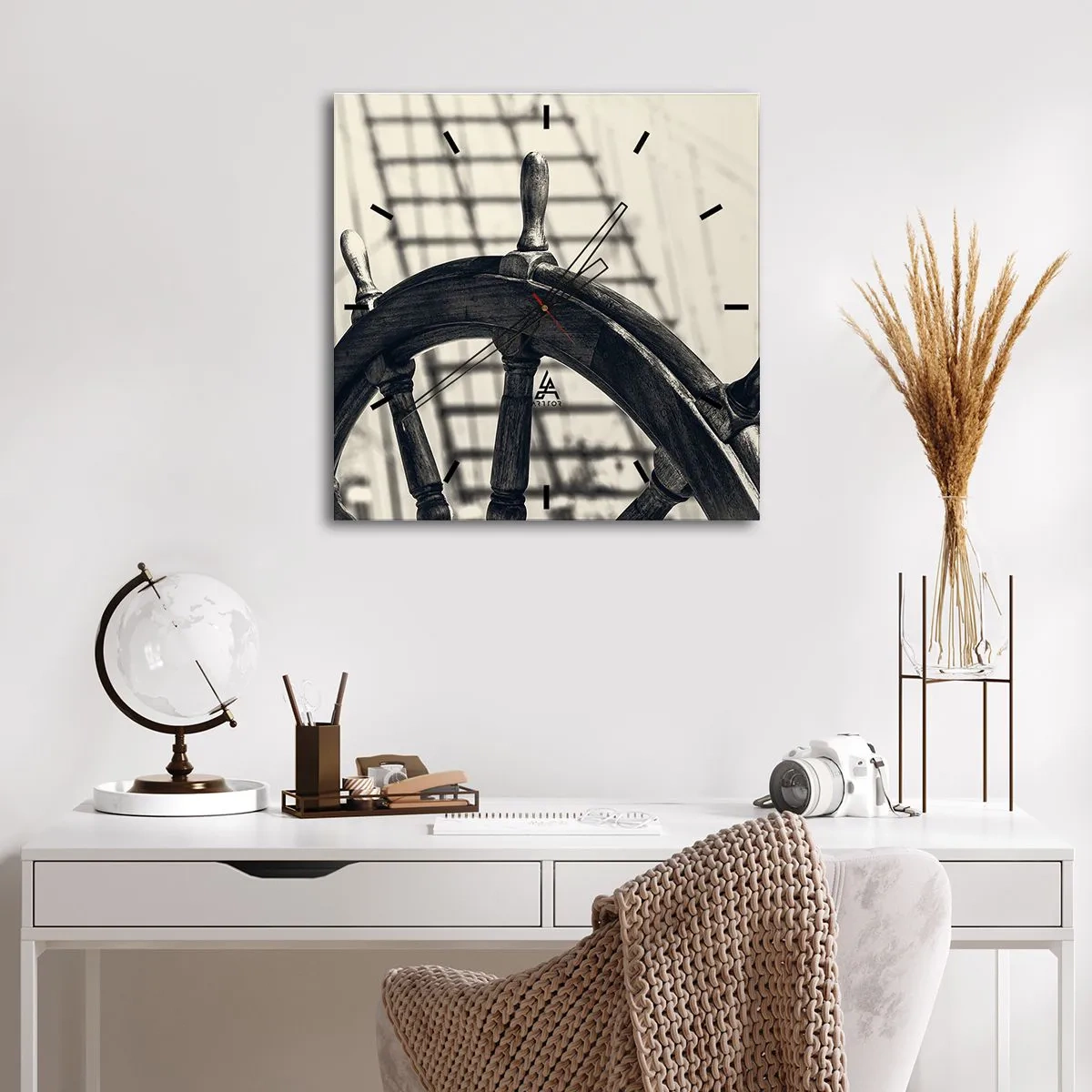 Wanduhr - Glasuhr - Meeresgeschichten - 30x30 cm