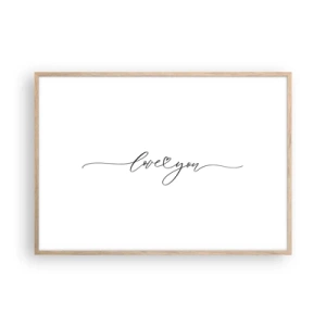 Poster in einem Rahmen aus heller Eiche - Schwarz auf weiß - 100x70 cm