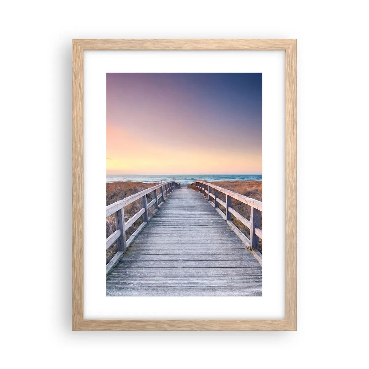 Poster in einem Rahmen aus heller Eiche - Baltische Abend-Aurora - 30x40 cm