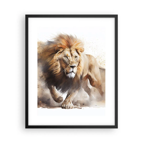 Poster in einem schwarzem Rahmen - Der König zog um - 40x50 cm