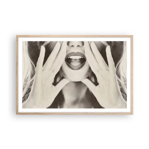 Poster in einem Rahmen aus heller Eiche - Ich komme schon! - 91x61 cm