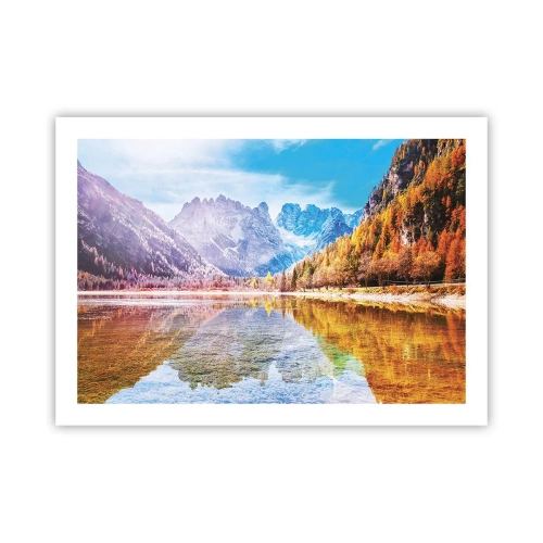 Poster - Und in den Bergen ist es schon Herbst - 70x50 cm