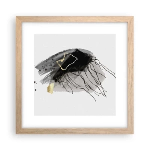 Poster in einem Rahmen aus heller Eiche - In Schwarz und Gold - 30x30 cm