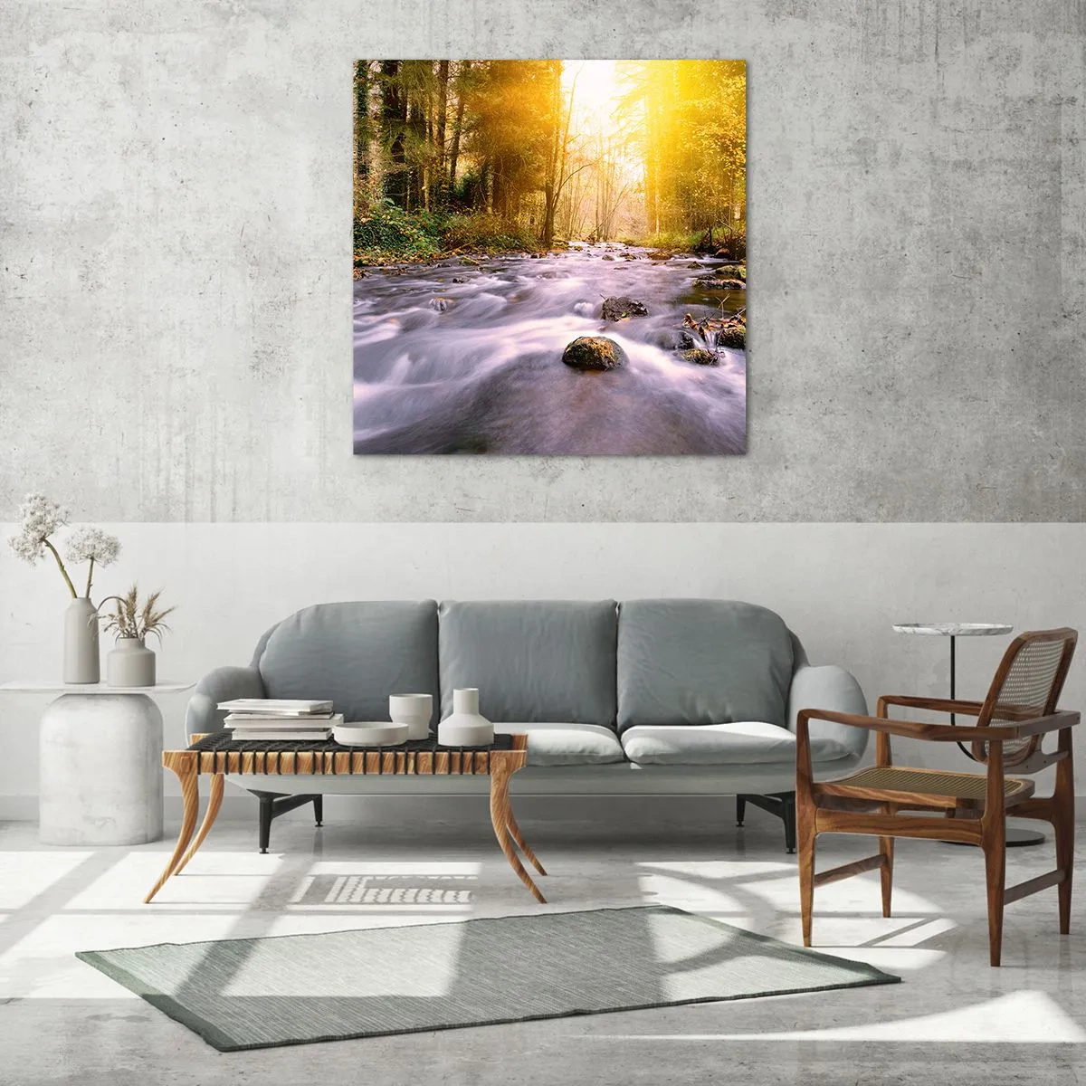 Glasbild - Bild auf glas - Malachit im Silber- und Goldrahmen - 60x60 cm