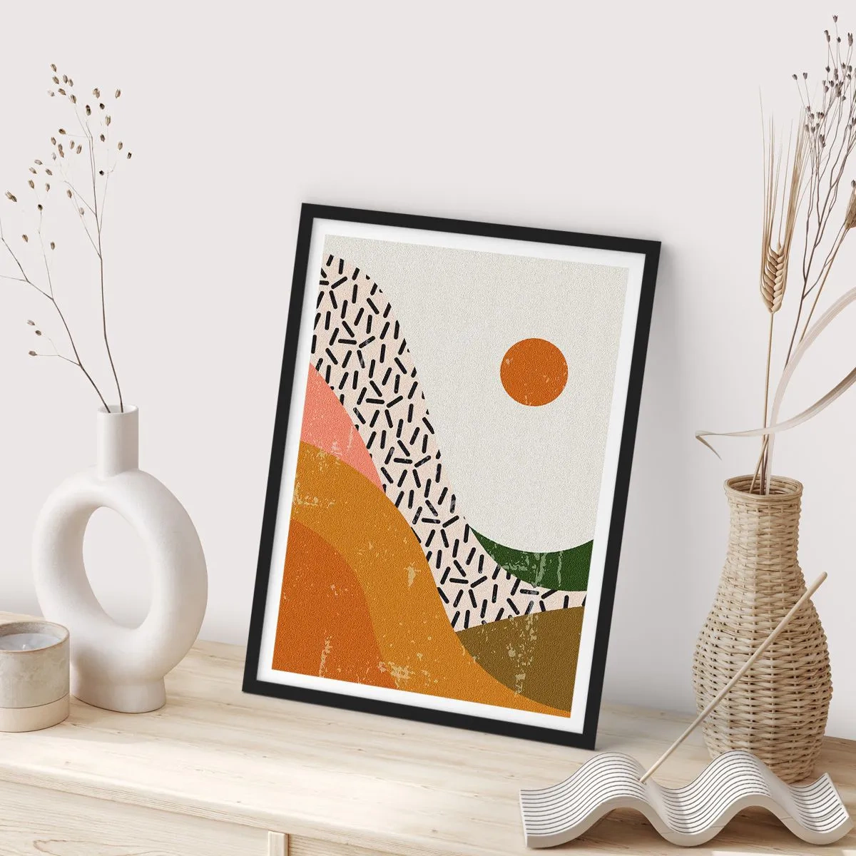 Poster in einem schwarzem Rahmen - Solare Abstraktion - 30x40 cm