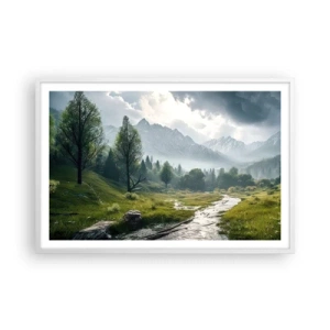 Poster in einem weißen Rahmen - Hin und zurück - 91x61 cm