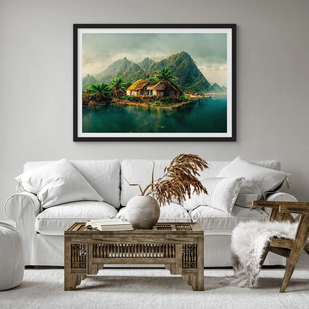 Poster in einem schwarzem Rahmen - Tropisches Paradies - 50x40 cm