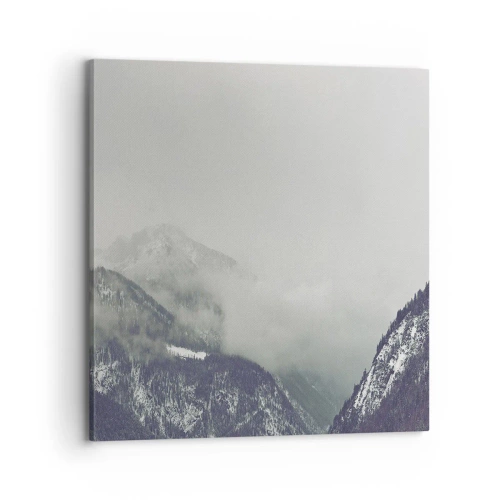 Bild auf Leinwand - Leinwandbild - Nebliges Tal - 70x70 cm