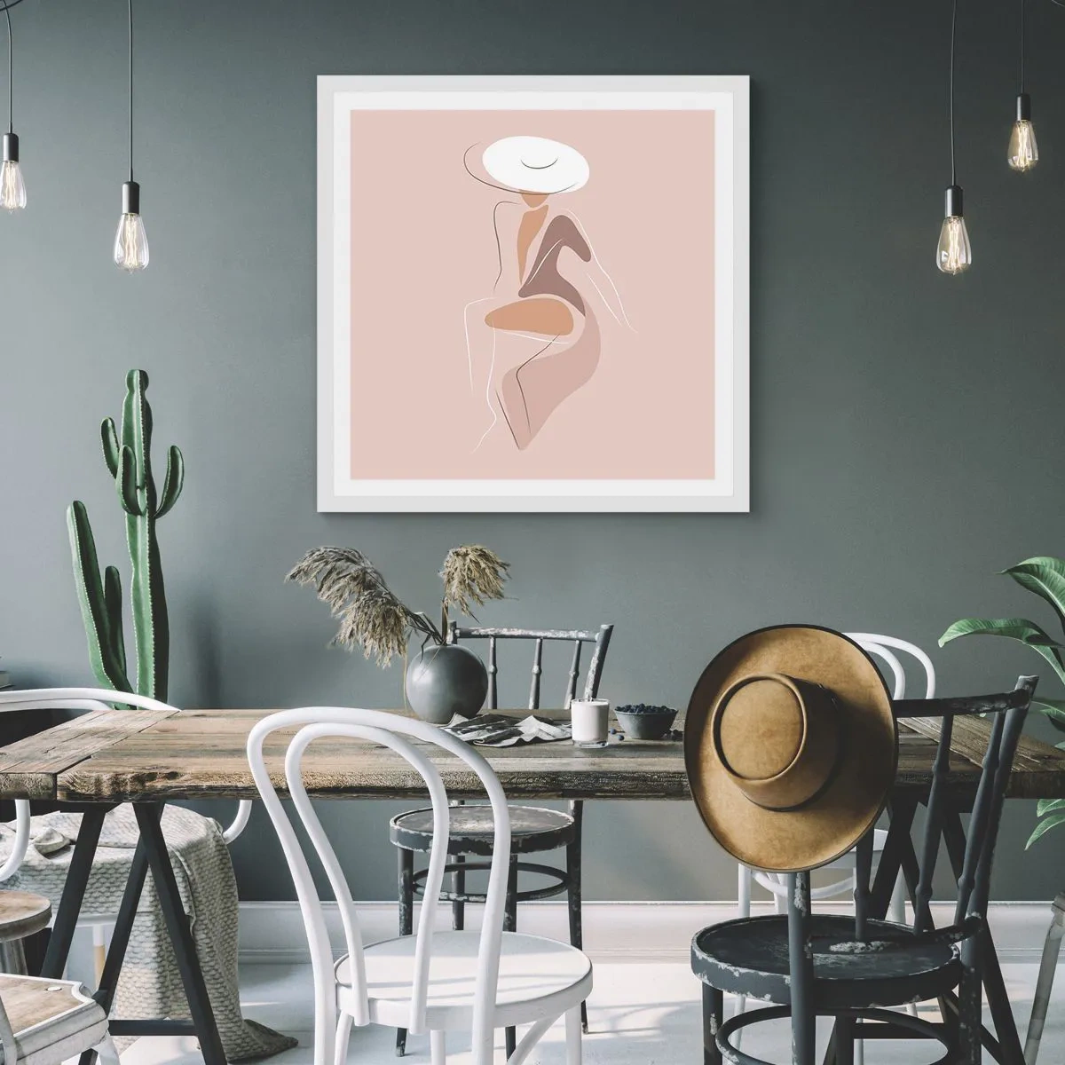 Poster in einem weißen Rahmen - Eine Dame sein - 40x40 cm