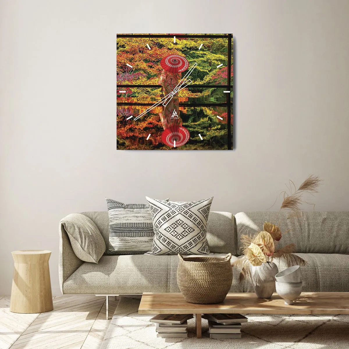 Wanduhr - Glasuhr - Im Tempel der Natur - 30x30 cm